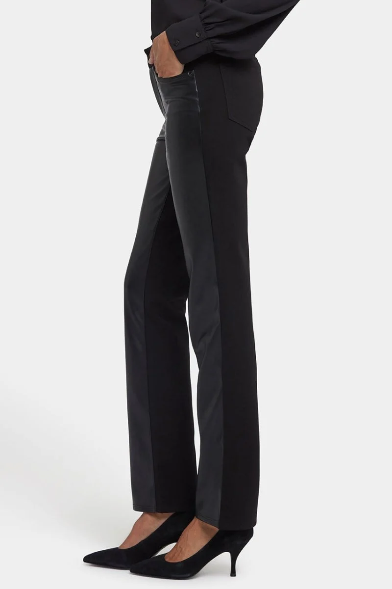 Vegan Stretch Sculpt-Her™ Leder Marilyn Straight Pants | Black