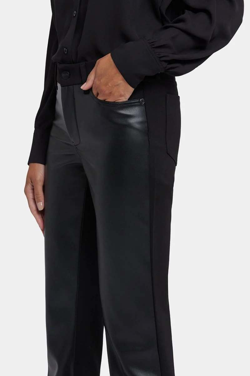 Vegan Stretch Sculpt-Her™ Leder Marilyn Straight Pants | Black