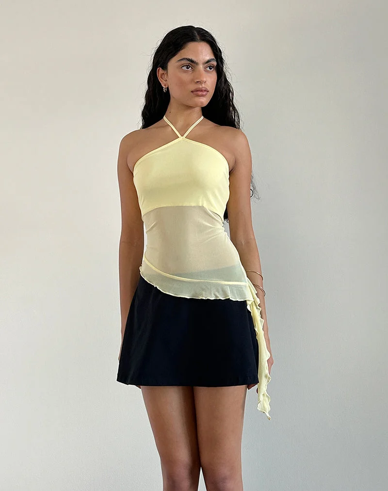 Arabella Neckholder-Top aus Mesh Lemon