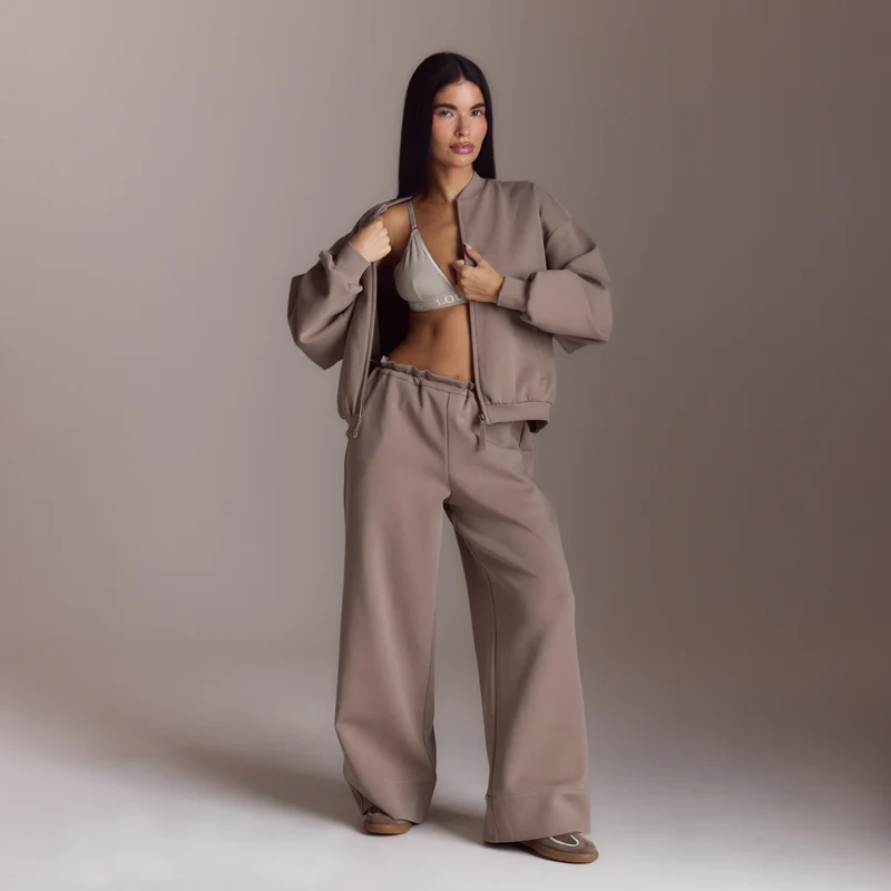 Neopren Bomberjacke - Taupe
