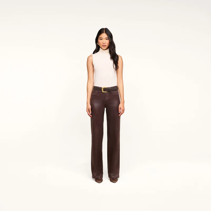 Clayton Coated Wide-Leg Jean