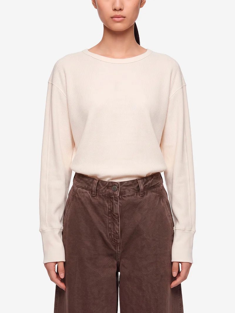Maglia a maniche lunghe in cotone bianca
