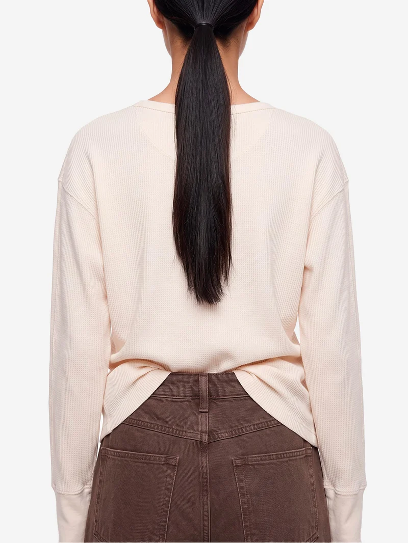 Maglia a maniche lunghe in cotone bianca