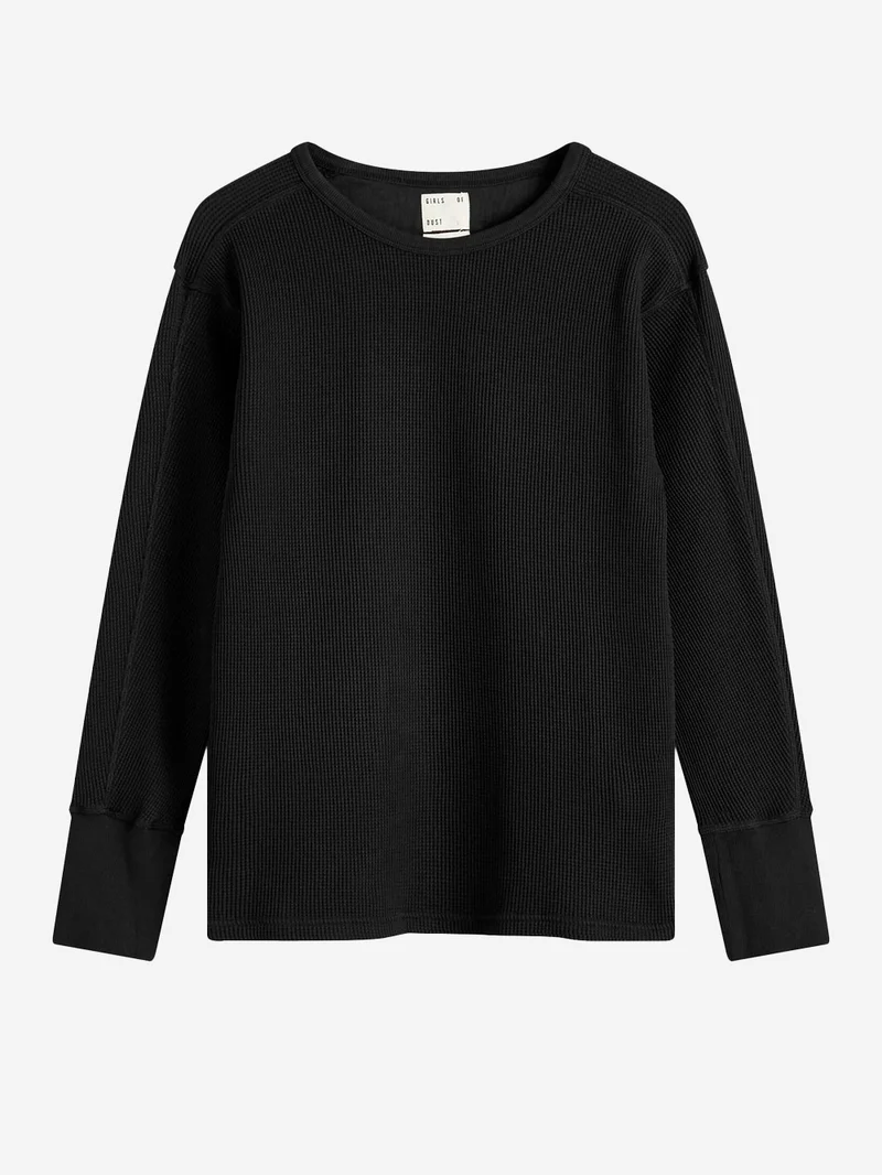 Maglia a maniche lunghe in cotone nera