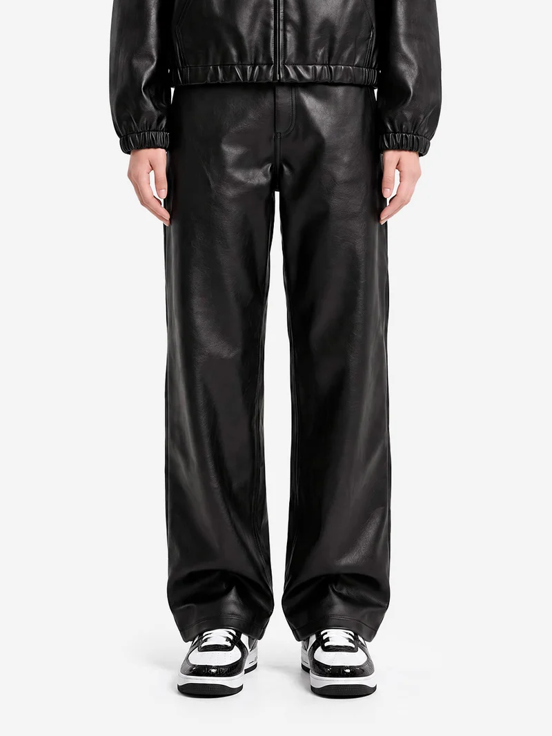 W' Pantaloni Arizona in pelle sintetica neri