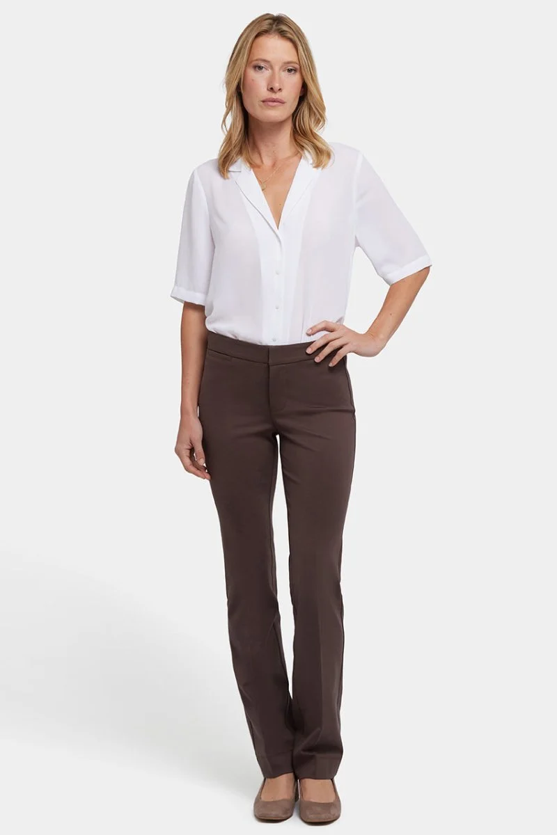 Slim Pants in Ponte Knit | Coffee Bean
