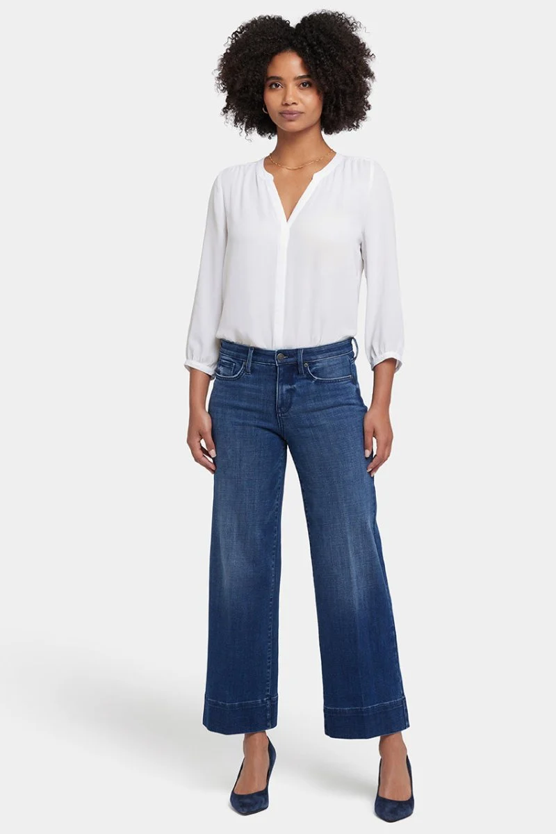 Teresa Wide Leg Ankle Jeans | Moonlight