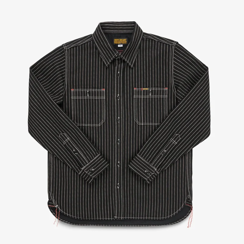 IHSH-266-BLK 12oz Wabash Work Shirt Black