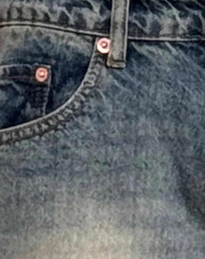 Geräumige extra weite Low Rise Jeans in Dirty Blue