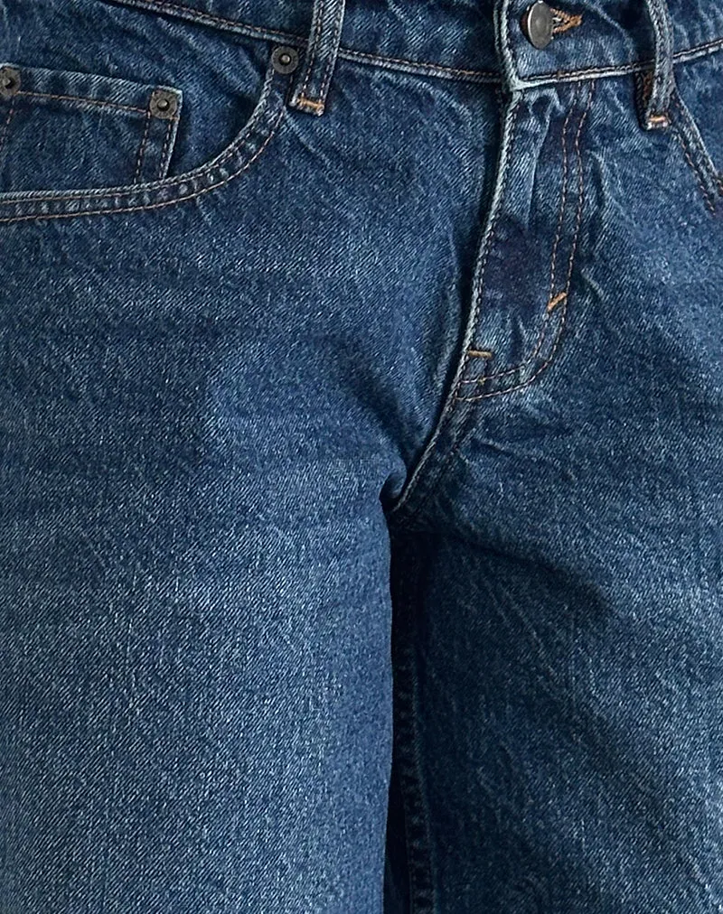 Geräumige Low Rise Jorts in Mid Blue Used