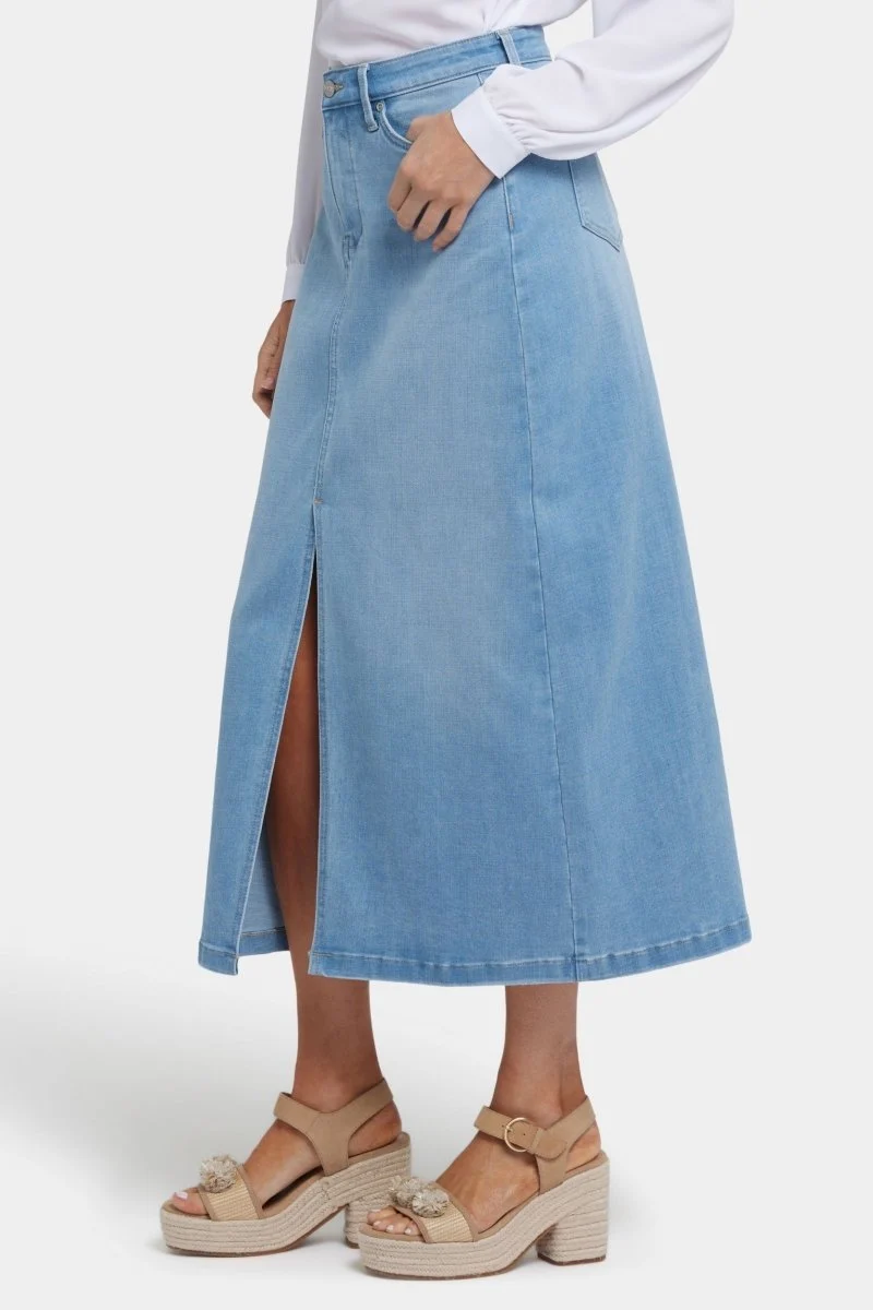 Hohe Taille Langer Rock mit Mittelschlitz vorne | Canary Beach