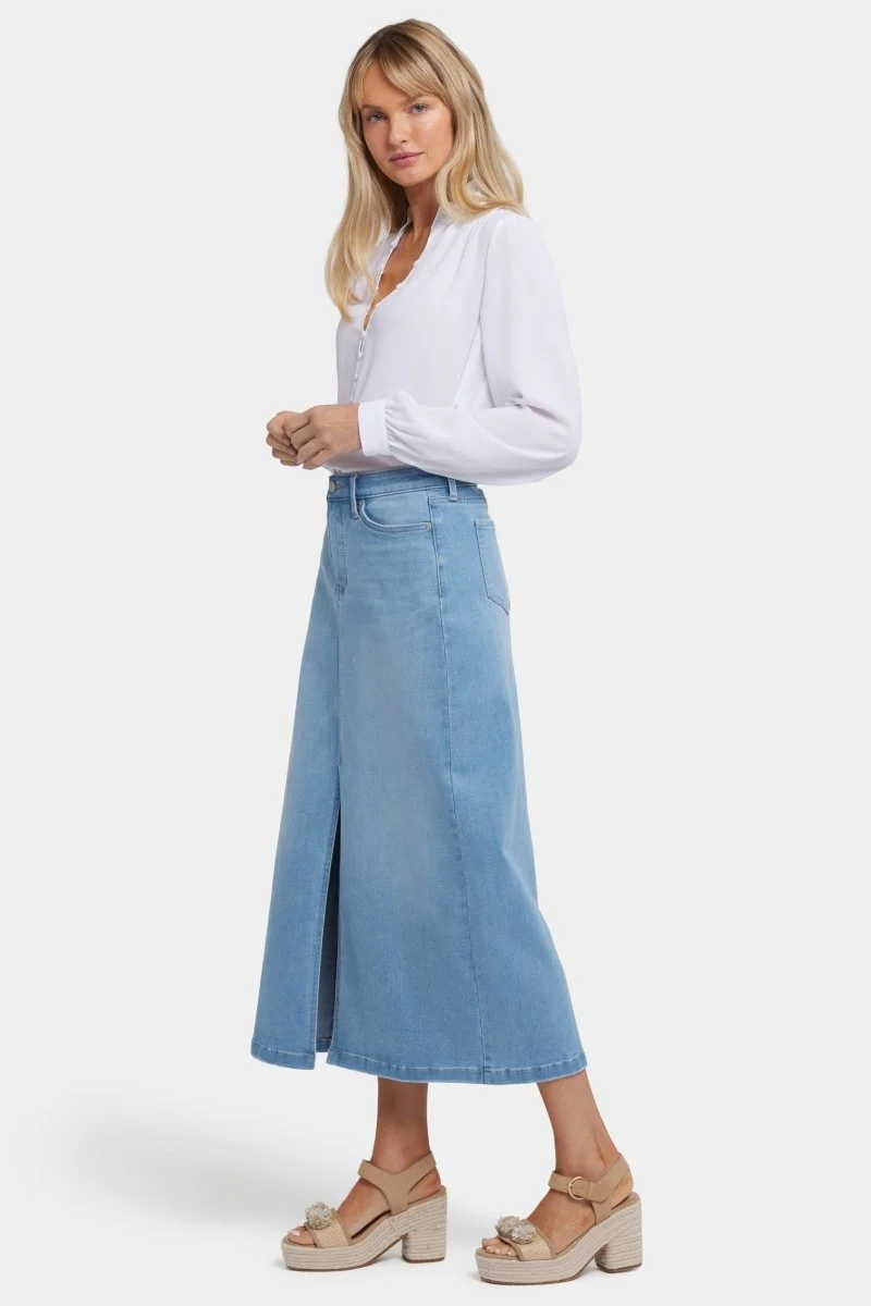 Hohe Taille Langer Rock mit Mittelschlitz vorne | Canary Beach