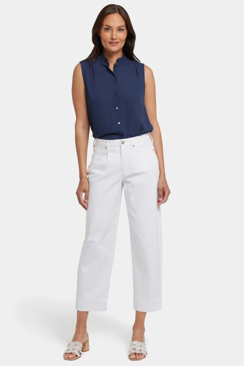 Ballon Knöchel Jeans mit hoher Taille | Optic White