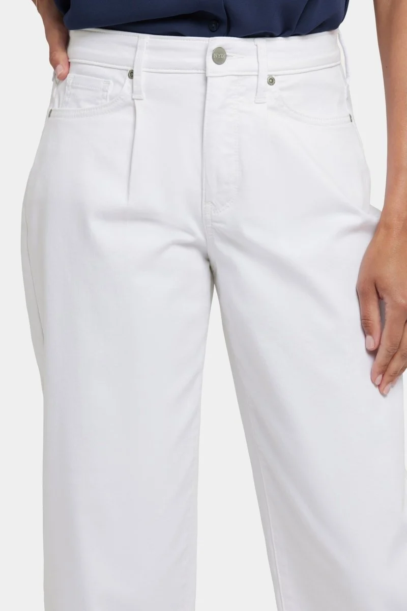 Ballon Knöchel Jeans mit hoher Taille | Optic White