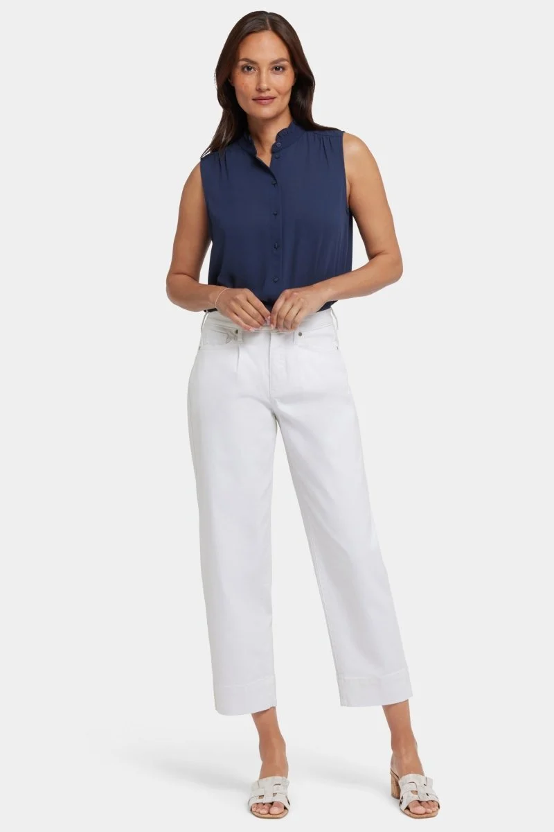 Ballon Knöchel Jeans mit hoher Taille | Optic White