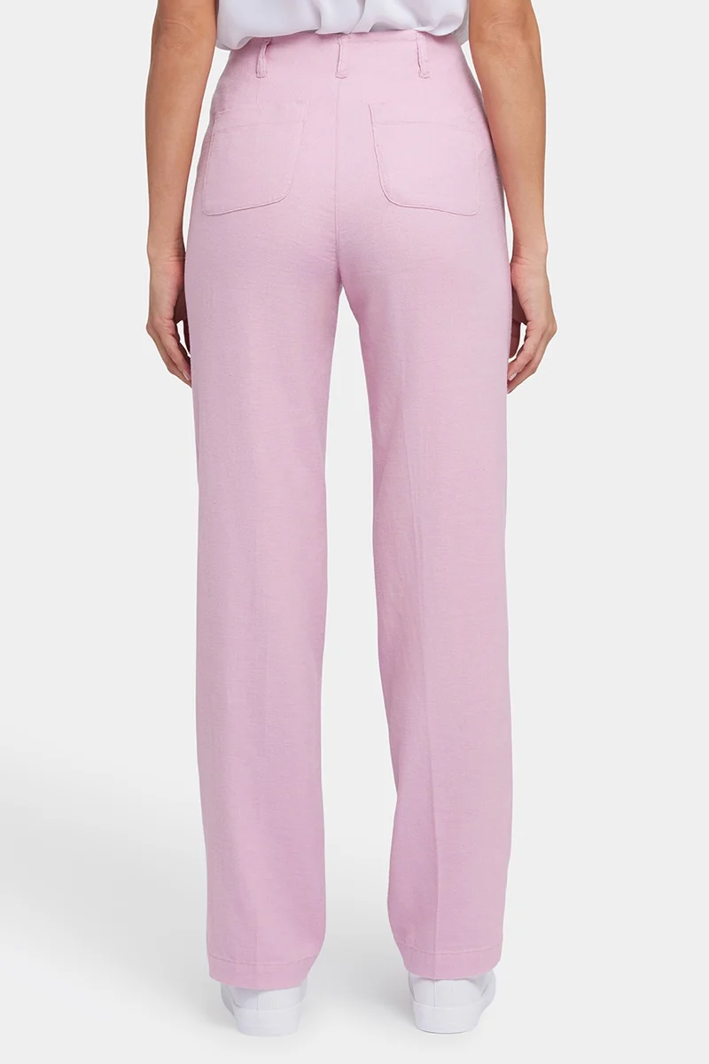 Marilyn Straight Pants aus Stretch-Leinen | Pink Nectar