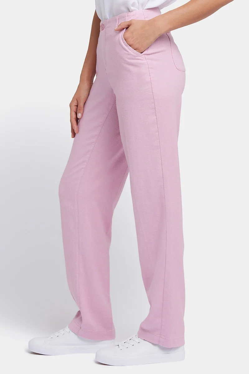 Marilyn Straight Pants aus Stretch-Leinen | Pink Nectar