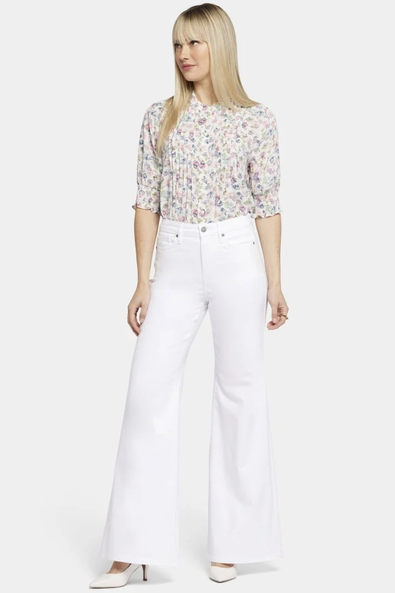 Mia Palazzo Jeans In kurzegröße Mit High Rise | Optic White