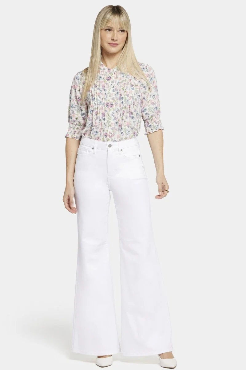 Mia Palazzo Jeans In kurzegröße Mit High Rise | Optic White
