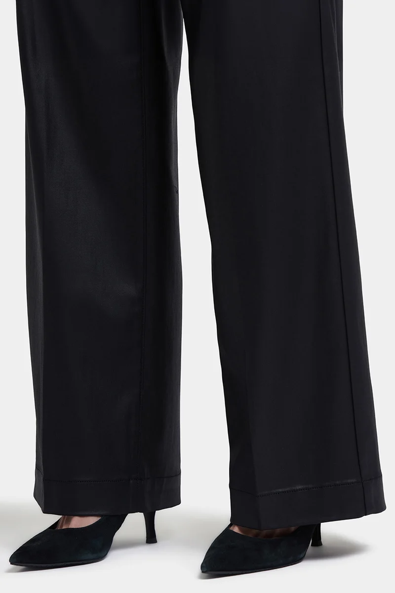 Coated Teresa Wide Leg Jeans | Black Coated