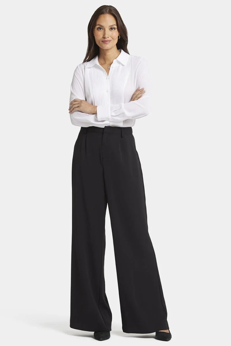 Wide Leg Hose Schwarz | Black