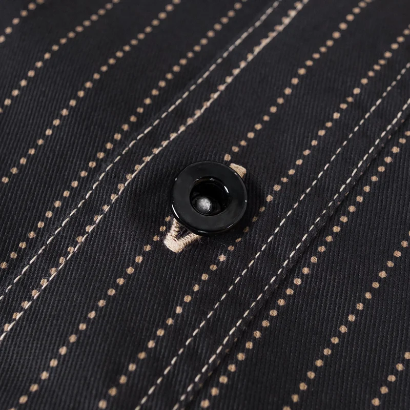 8,5 oz. Black Wabash Stripe Work Shirt One Wash