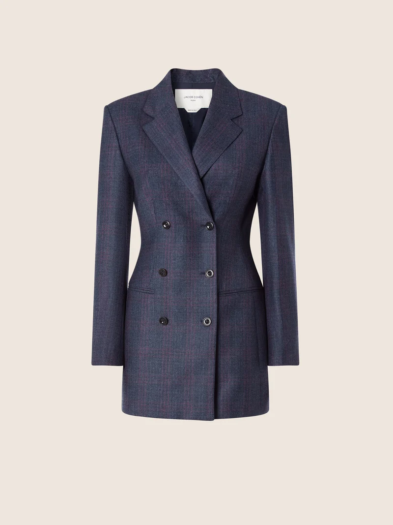 Check Wool Flannel Blazer
