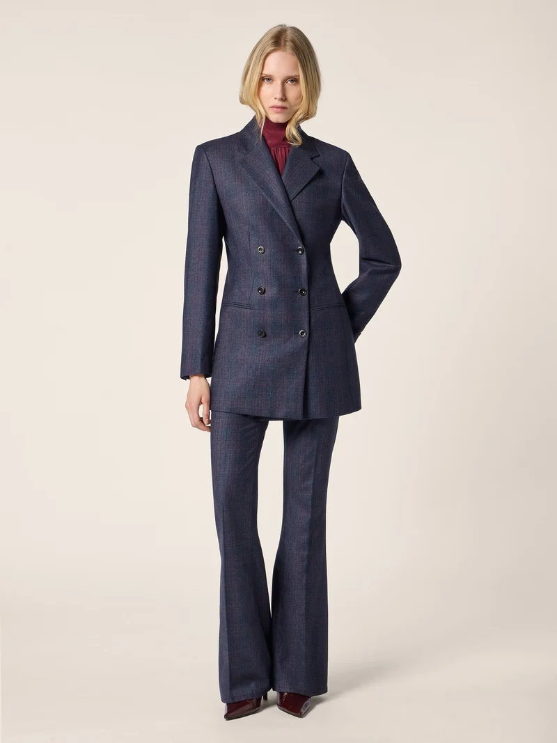 Check Wool Flannel Blazer