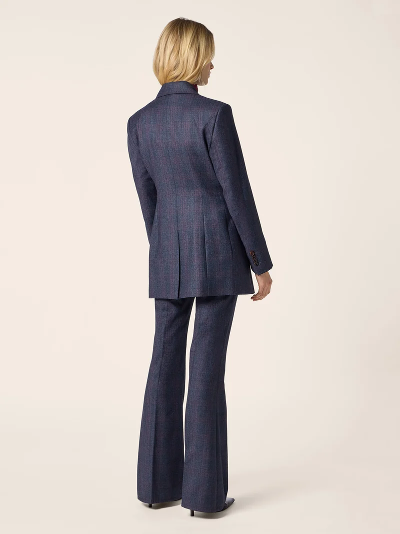 Check Wool Flannel Blazer