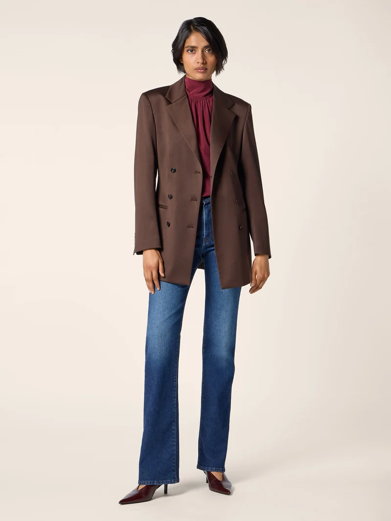 Stretch Wool Satin Jacket