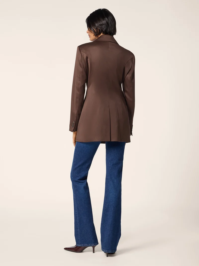 Stretch Wool Satin Jacket
