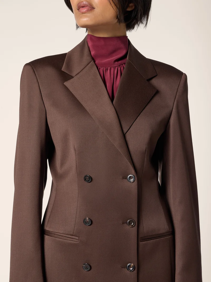 Stretch Wool Satin Jacket