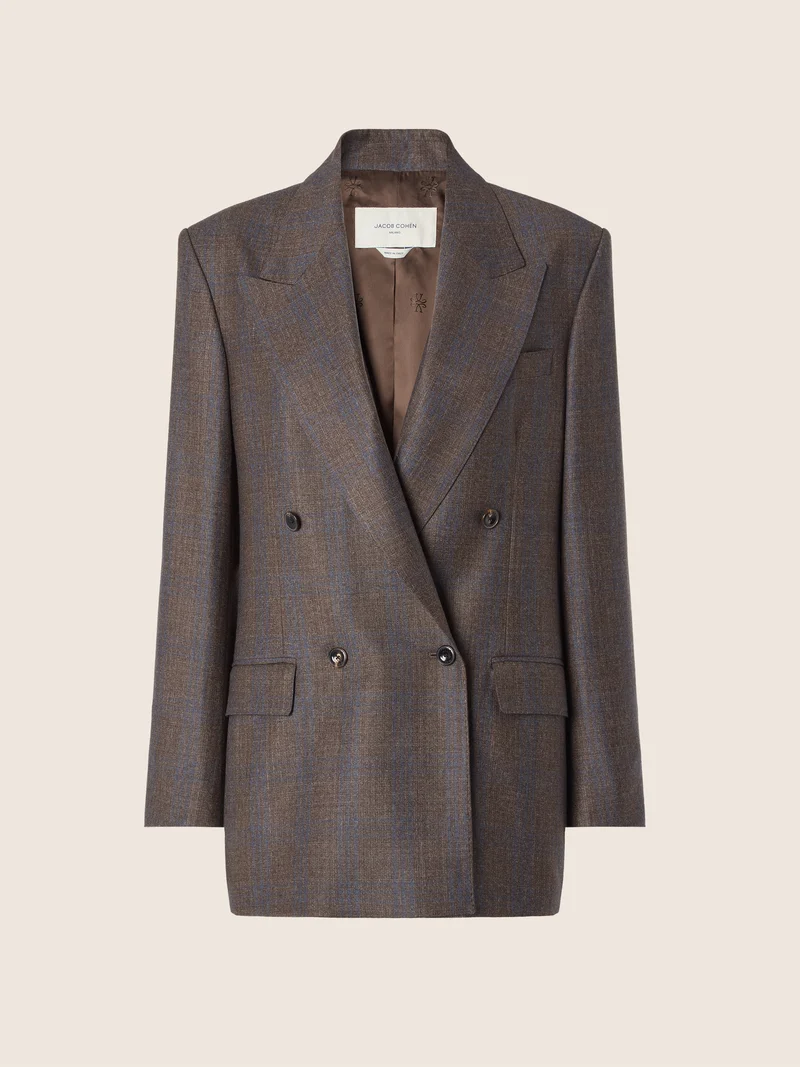 Check Wool Flannel Blazer