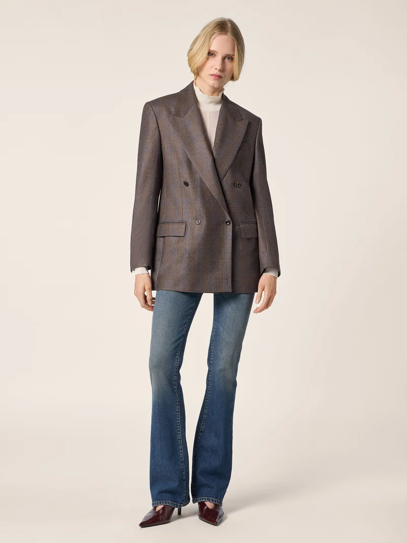 Check Wool Flannel Blazer