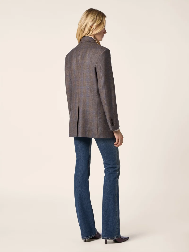 Check Wool Flannel Blazer