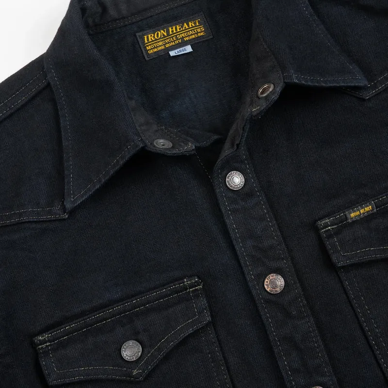 IHSH-293-OD 18 oz. Vintage Selvedge CPO Shirt Indigo Overdyed Black