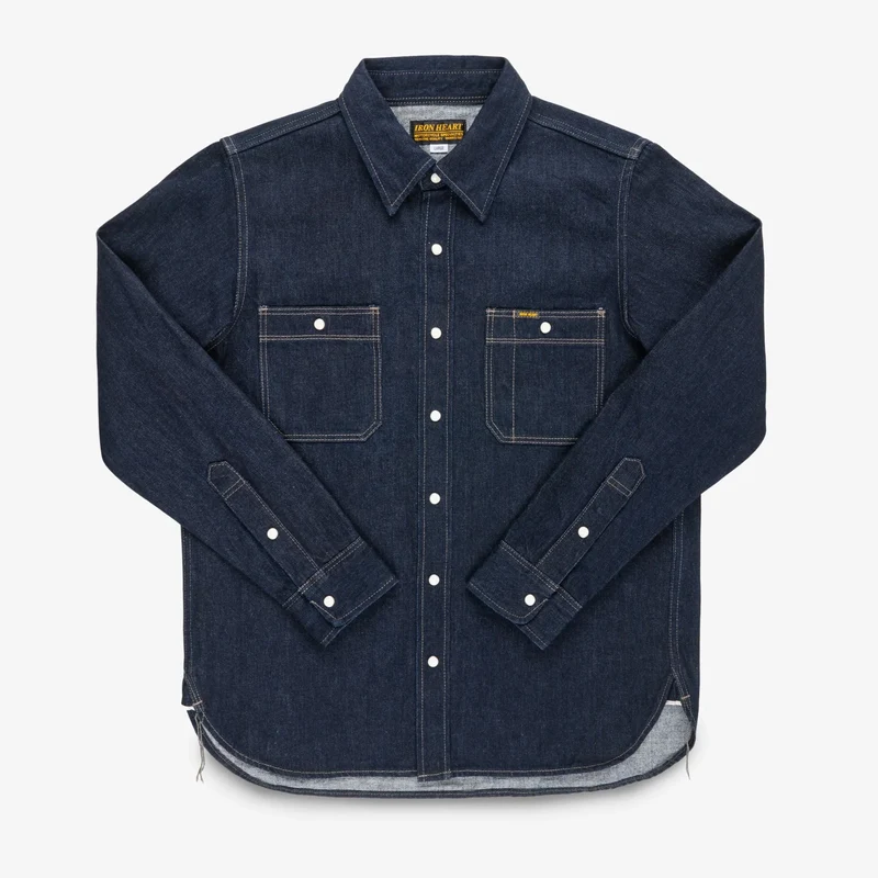 IHSH-326-IND 12 oz. Selvedge Denim Work Shirt Indigo