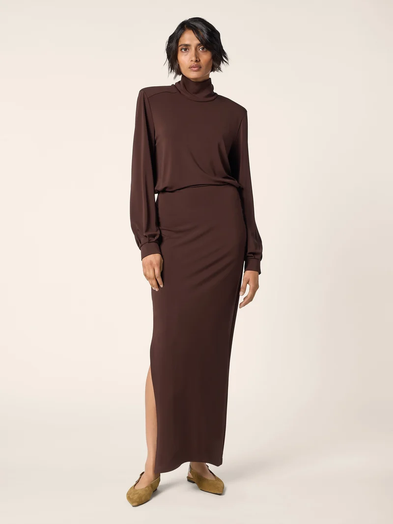 Matte Stretch Viscose Jersey Maxi Dress