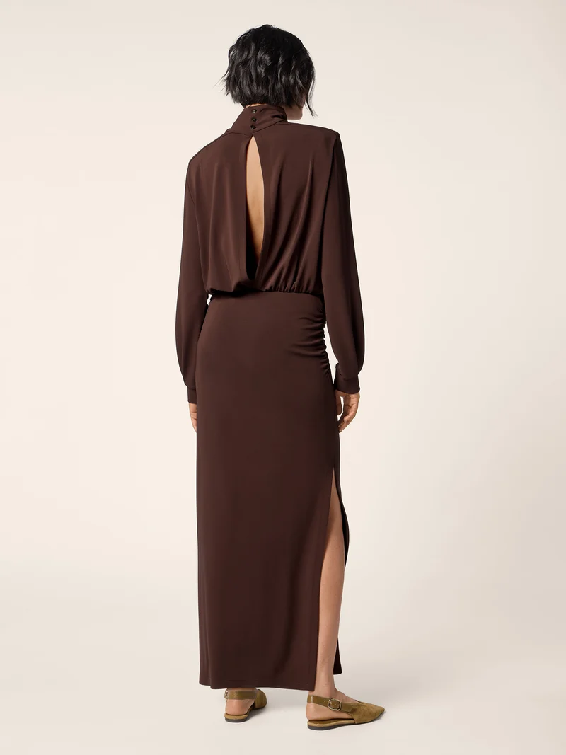 Matte Stretch Viscose Jersey Maxi Dress