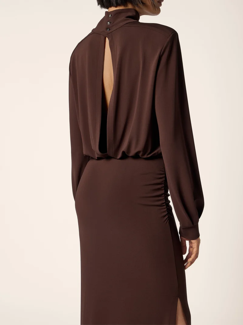 Matte Stretch Viscose Jersey Maxi Dress