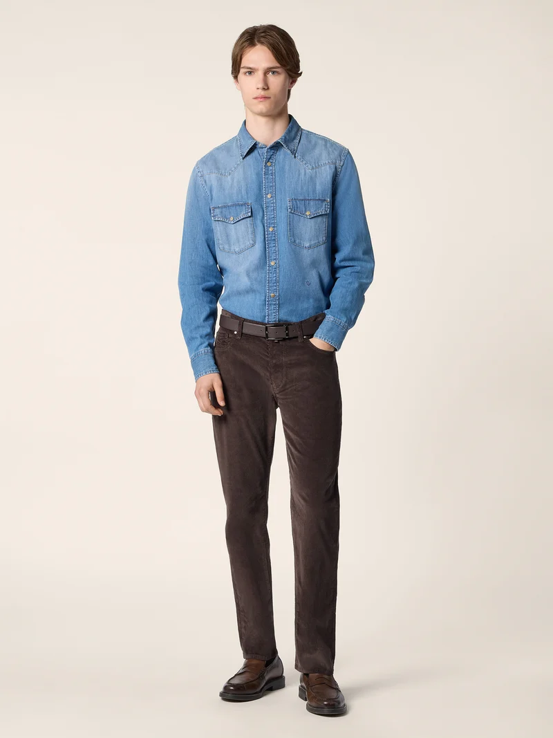 Light Denim Western Shirt