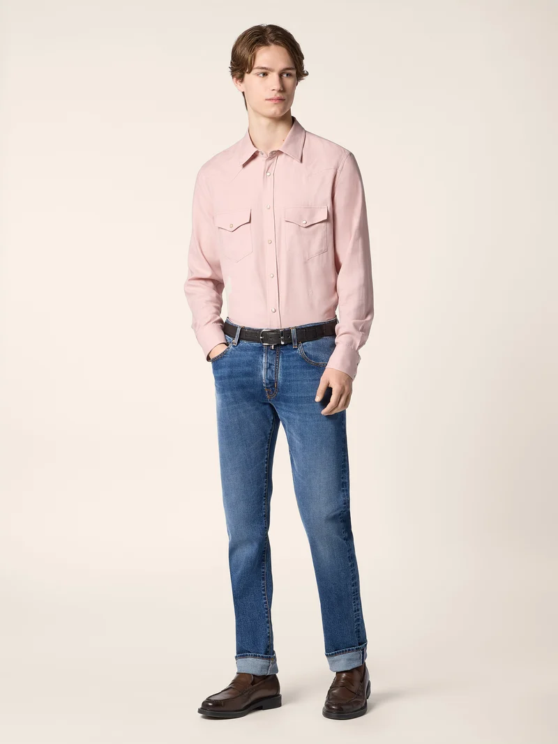 Cotton-Cashmere Batavia Western Shirt