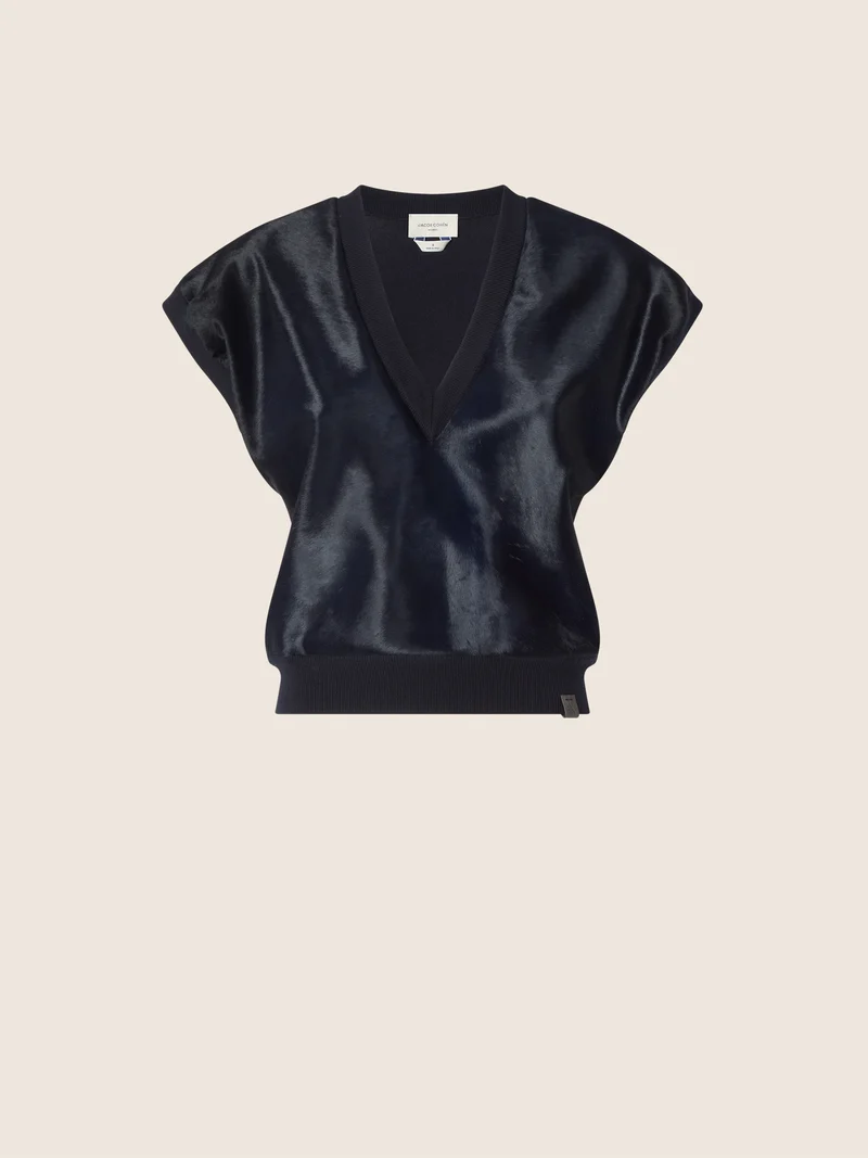 Wool-Silk and Calf-Hair Vest