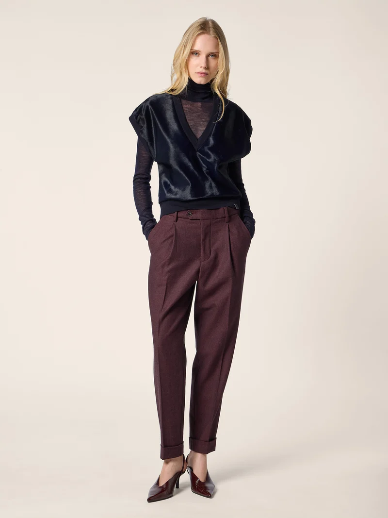 Wool-Silk and Calf-Hair Vest