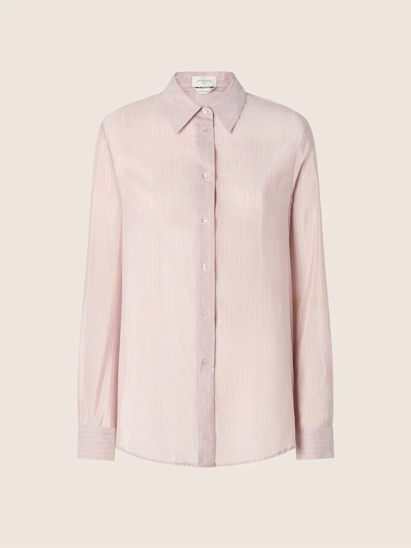 Pinstriped Cotton-Silk Voile Shirt