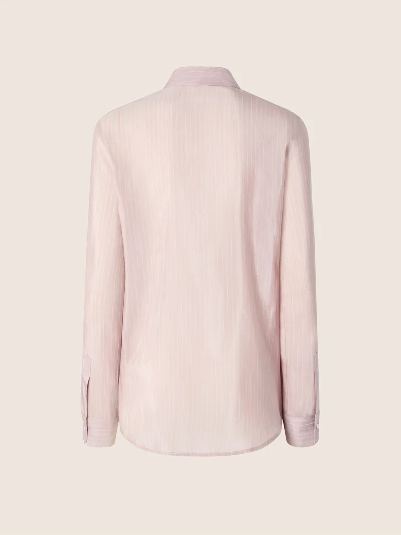 Pinstriped Cotton-Silk Voile Shirt