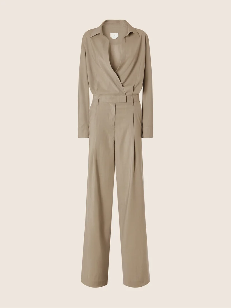 Lightweight Wool-Cashmere Canvas Jumpsuit