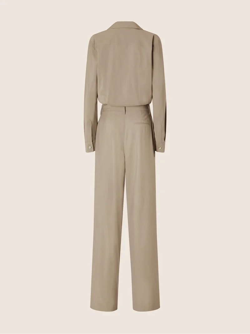 Lightweight Wool-Cashmere Canvas Jumpsuit