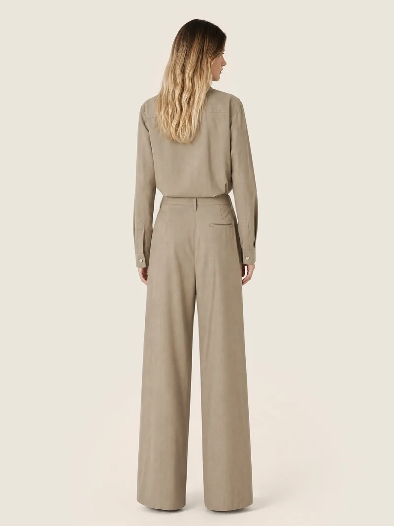 Lightweight Wool-Cashmere Canvas Jumpsuit