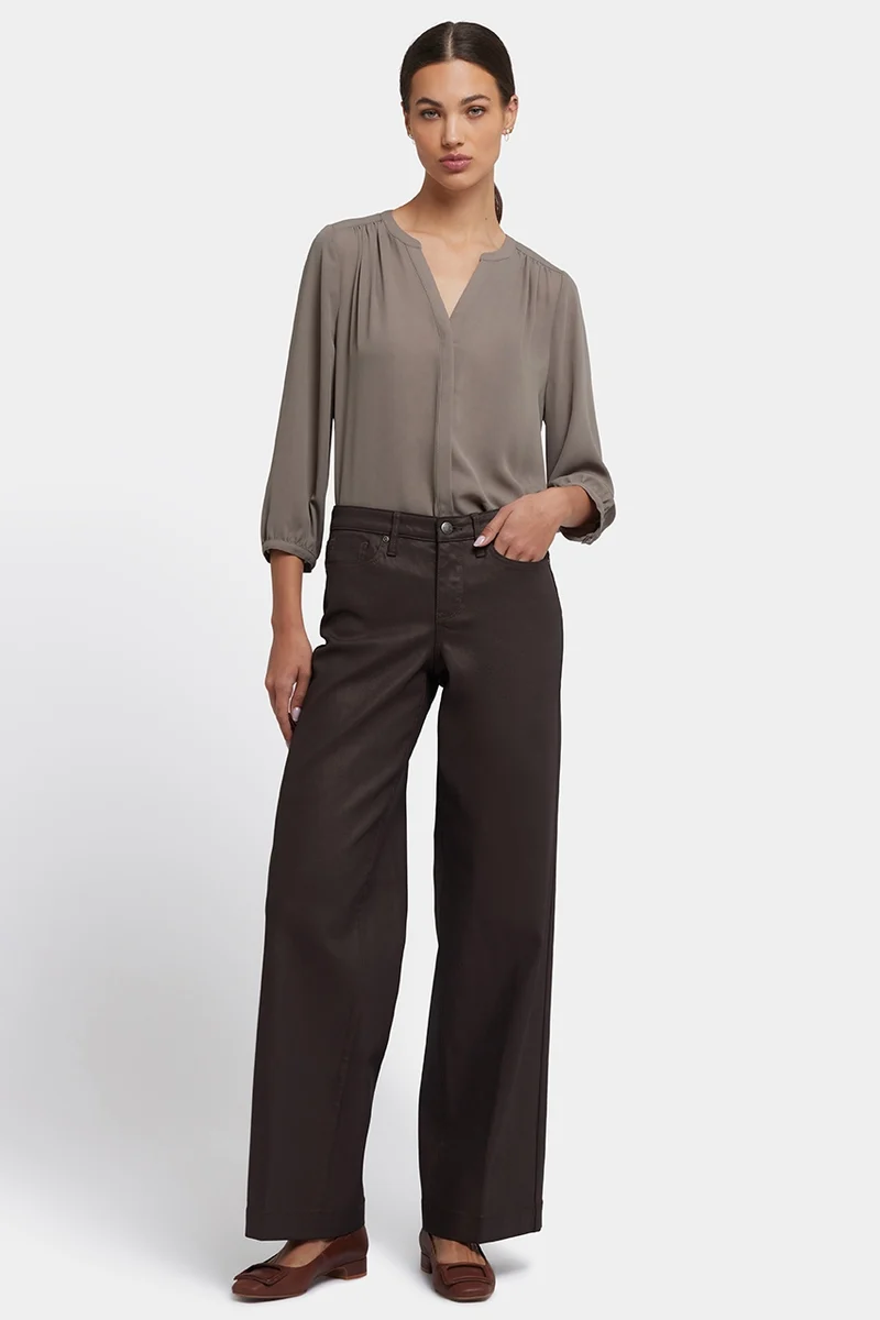 Coated Teresa Wide Leg Jeans | Peppercorn Coated